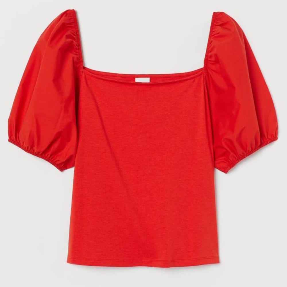H&M PUFF SLEEVED TOP